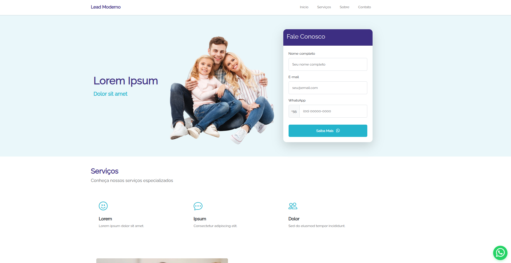 Template Lead Moderno