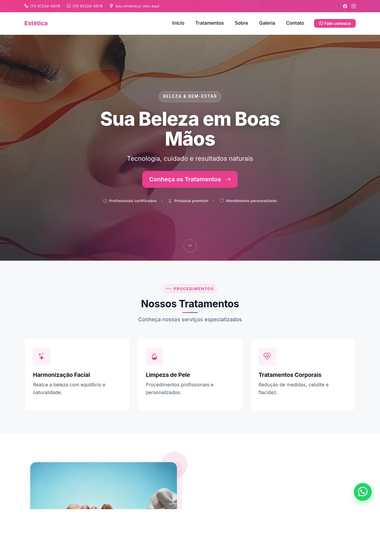 Pré-visualização: Estética
