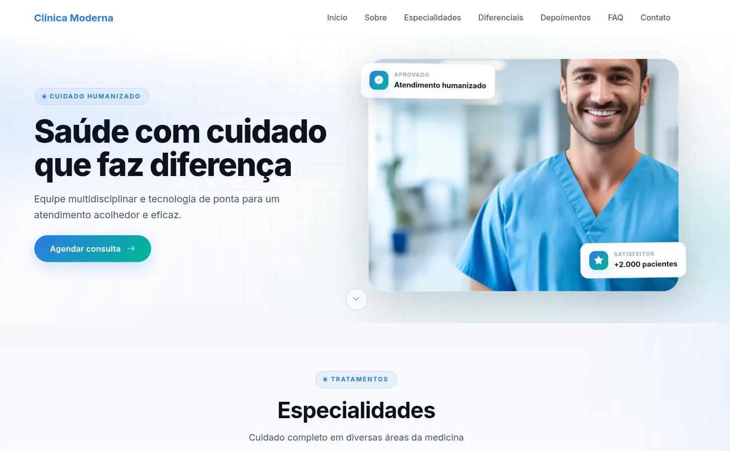 Pré-visualização: Clínica Moderna