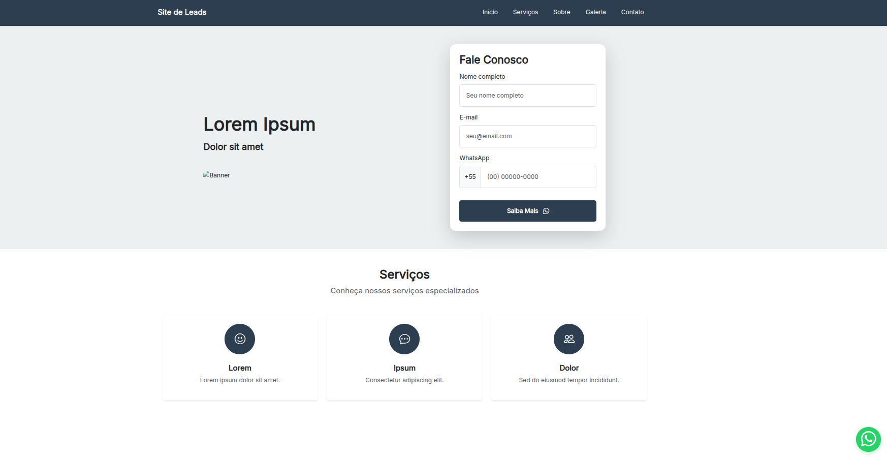 Template Site de Leads