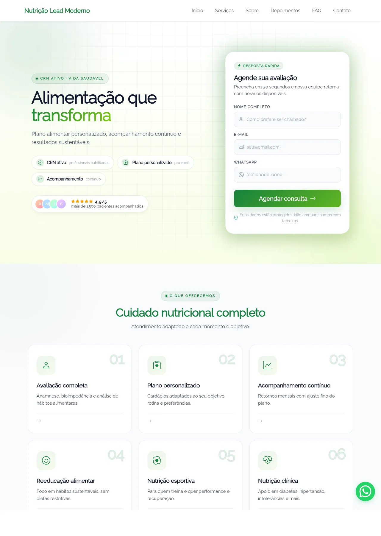 Pré-visualização: Nutrição Lead Moderno